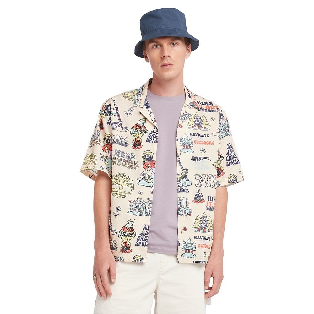 Timberland Short Sleeve Graphic Resort Shirt Nature size XL